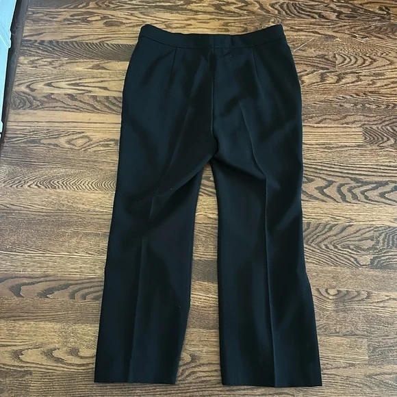 Akris Black Tailored Dress Pants With a Side Box Pleat Women's Size 12